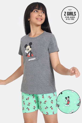 Buy Rosaline Girls Disney Knit Cotton Shorts Set - Spring Bud